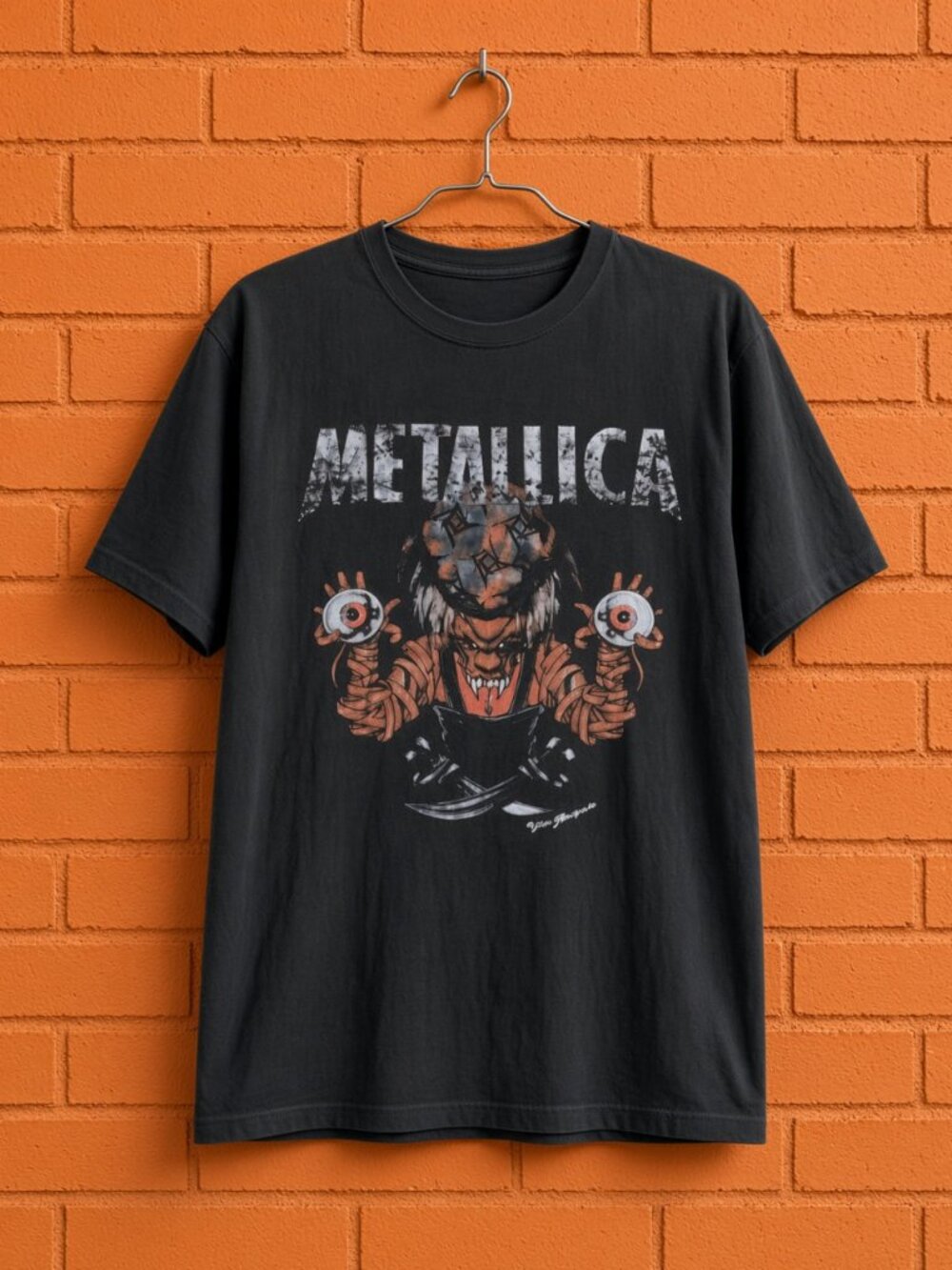 Metallica Mummy Monster Graphic Tee Black Heavy Metal Band T-Shirt